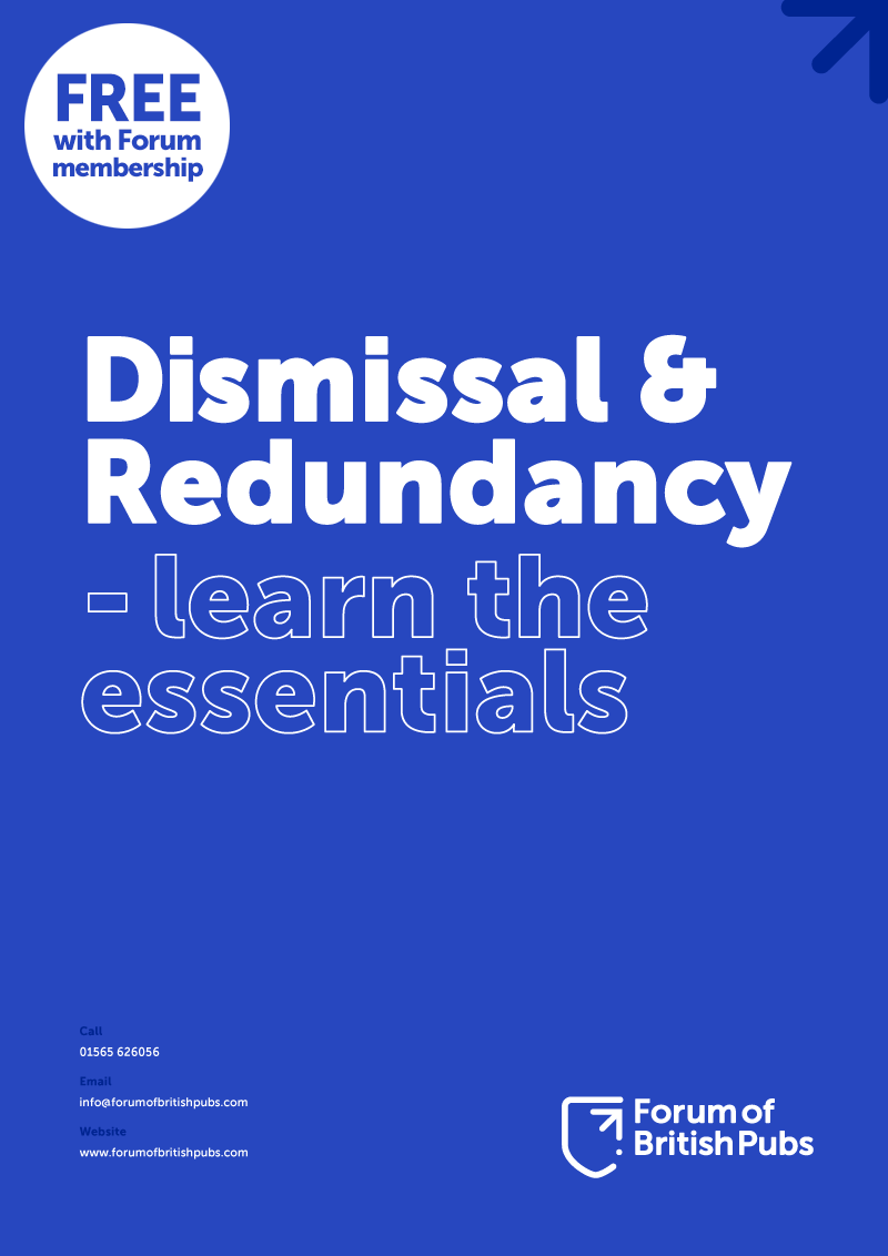 Dismissal and redundancy guide for hospitality